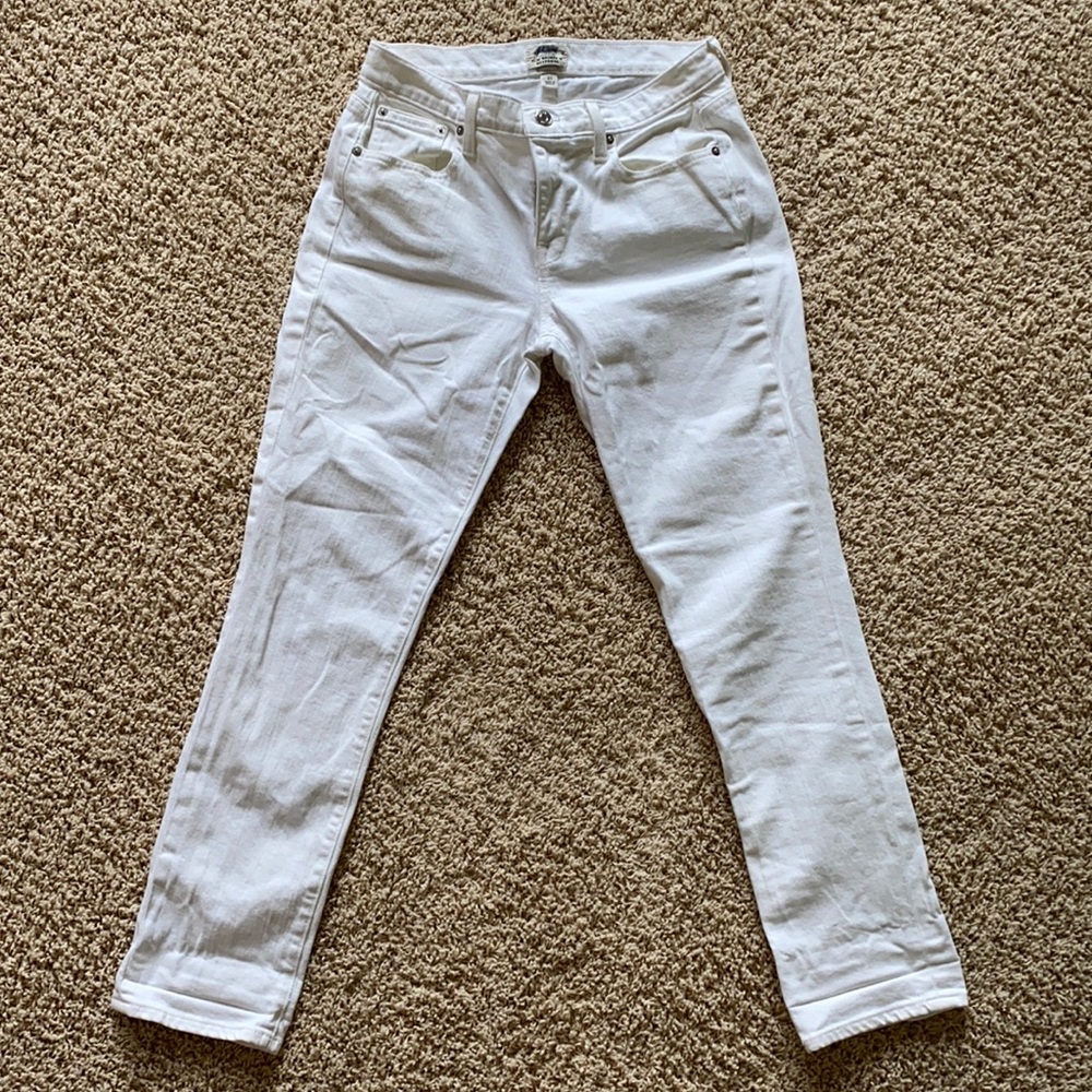 J Crew Slim Broken In Boyfriend White jeans
